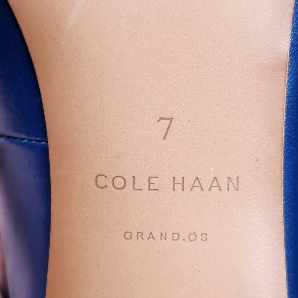 Cole Haan Womens Quincy Classic Pump Heel Blue Leather Slip On Pointed Toe 7B - Picture 9 of 9